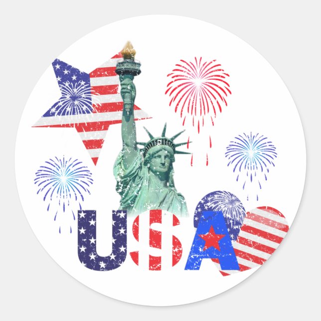 USA RUNDER AUFKLEBER (Vorderseite)