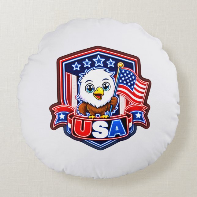 USA RUNDES KISSEN (Vorderseite)