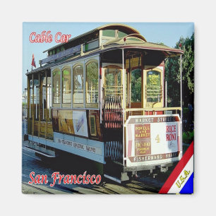 USA - San Francisco - Alamo Square Cable Car Magnet