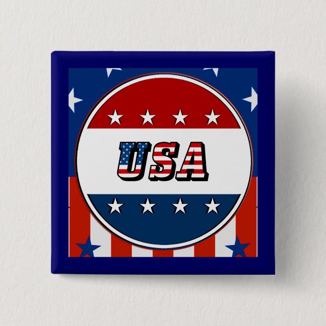 USA - Schaltfläche "Amerikanische Flagge und Stern Button (Vorderseite)