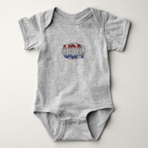 USA Schimmer und Sterne Wortkunst Baby Strampler