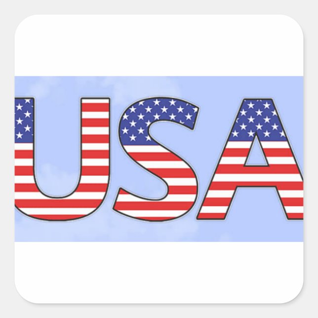 USA SCHLÜSSELANHÄNGER UND LANYARDS QUADRATISCHER AUFKLEBER (Vorderseite)