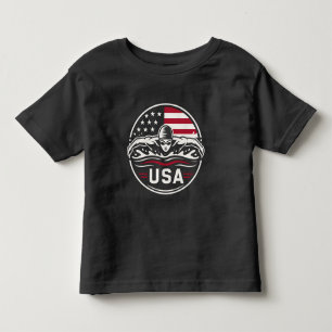 USA-Schwimmer-Amerikanische-Flagge-Patriotisches-S Kleinkind T-shirt