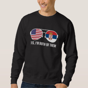 USA Serbien Flaggensonnenbrille serbische Amerikan Sweatshirt