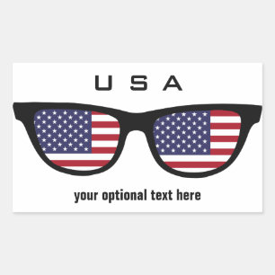 USA Shades Zollaufkleber Rechteckiger Aufkleber