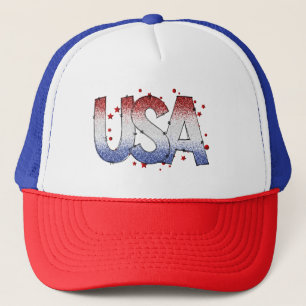 USA Shimmer und Stars Word Art Truckerkappe