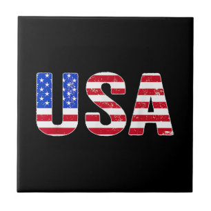 USA Shirt Patriotische amerikanische Flagge Männer Fliese