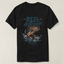 USA-Shirt: Reel American Fishing USA-Flag Barsch 