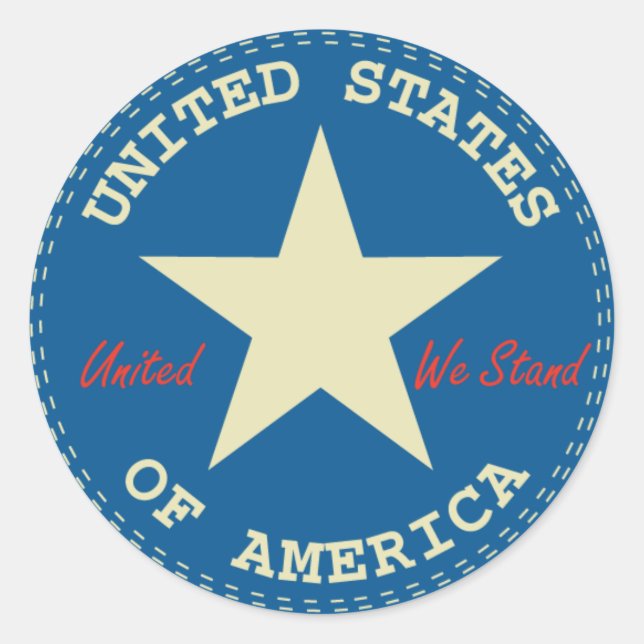 USA-Siegel Runder Aufkleber (Vorderseite)