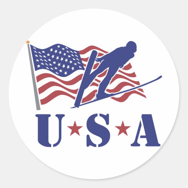 USA Ski Jumper - Sticker (Vorderseite)