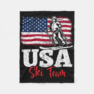 Usa Ski Team Amerika Skifahren Wintersport Usa Ski Fleecedecke
