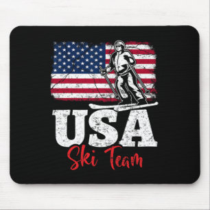 Usa Ski Team Amerika Skifahren Wintersport Usa Ski Mousepad
