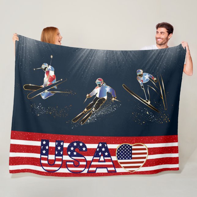 USA Skiing Fleece Blanket (Beispiel)
