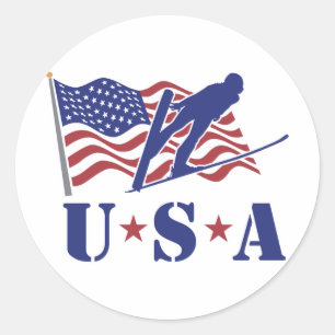 USA-Skispringer - Aufkleber