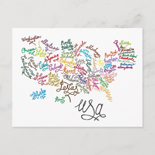 USA Skripttext-Karte Postkarte (Vorderseite)