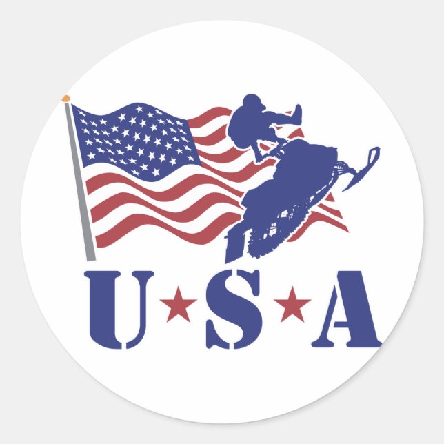 USA Snowmobile - Aufkleber (Vorderseite)