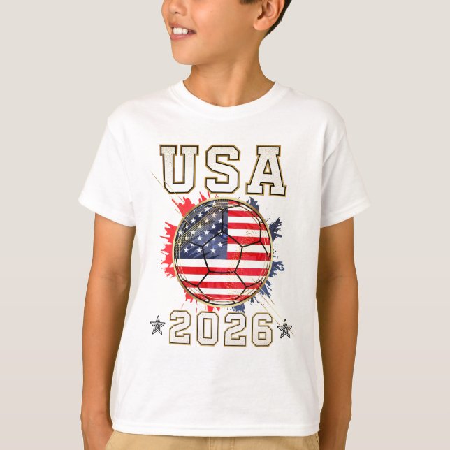 USA Soccer - American Football Kids Fan Gift 2026 T-Shirt (Vorderseite)