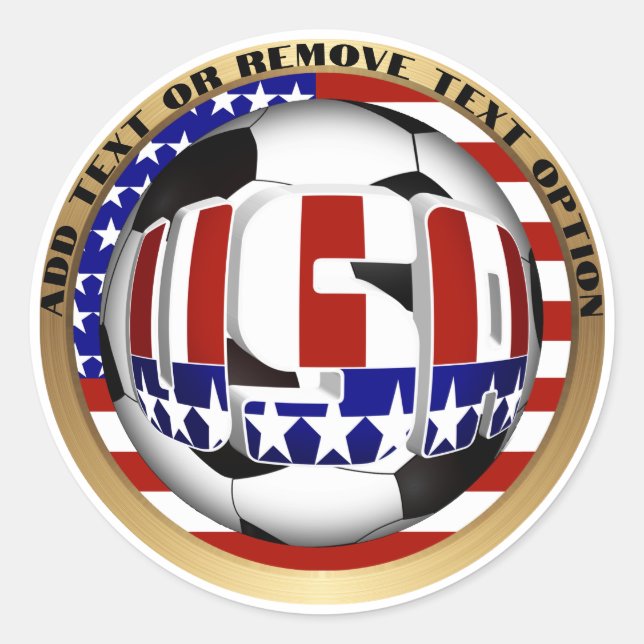 USA Soccer Ball Sports Runder Aufkleber (Vorderseite)