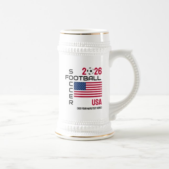 USA Soccer Custom 2026 JEDES JAHR Bierglas (Rechts)