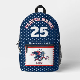 USA Soccer Eagle National Team Patriotic Action Bedruckter Rucksack
