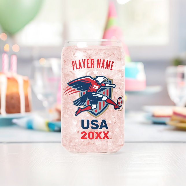 USA Soccer Eagle National Team Patriotic Action Dosenglas (Insitu (Geburtstag))