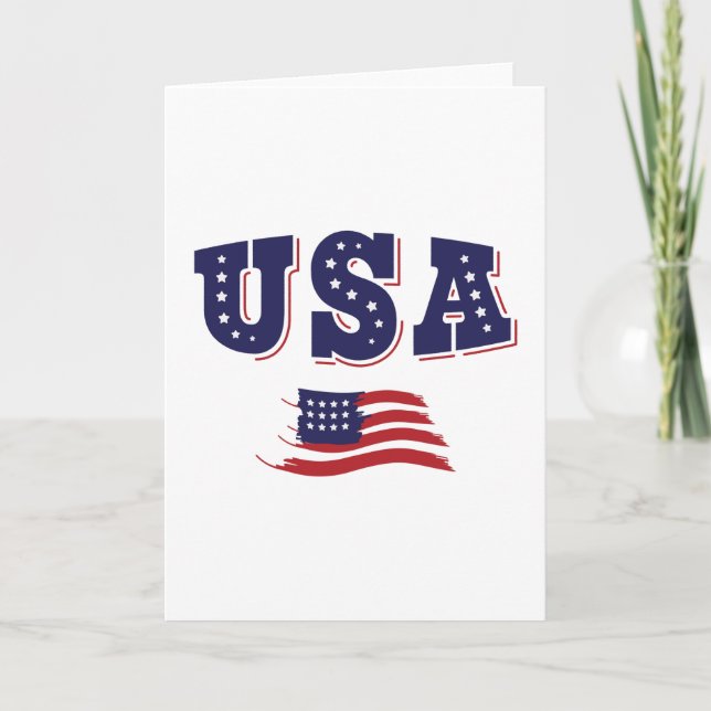 USA Soccer Fan Jersey Shirt American Flag Karte (Vorderseite)