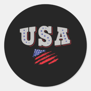 USA Soccer Fan Jersey Shirt American Flag Runder Aufkleber