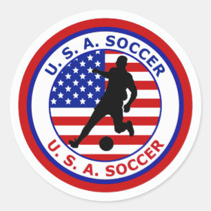 USA SOCCER RUNDER AUFKLEBER
