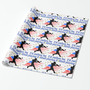 USA SOFTBALL-SPIELERIN LIEBT SOFTBALL-DESIGN GESCHENKPAPIER