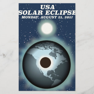 USA Solar Eclipse 2017 Vintage Poster Briefpapier