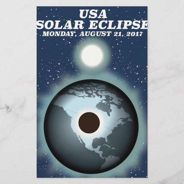 USA Solar Eclipse 2017 Vintage Poster Briefpapier (Vorderseite)