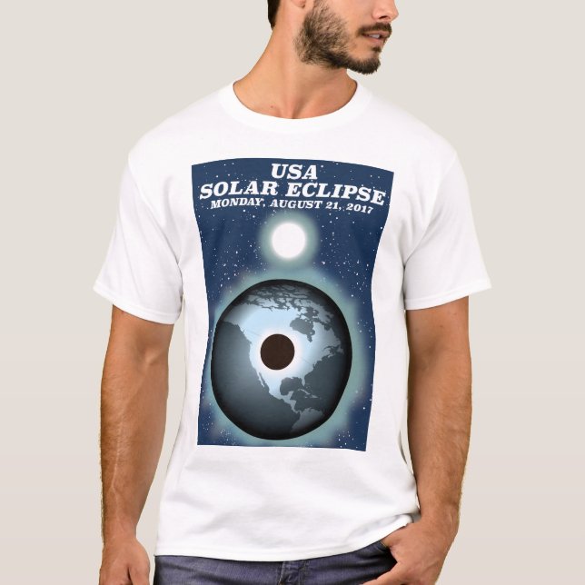 USA Solar Eclipse 2017 Vintage Poster T-Shirt (Vorderseite)