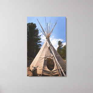 USA, South Dakota, traditioneller indischer Teepee Leinwanddruck
