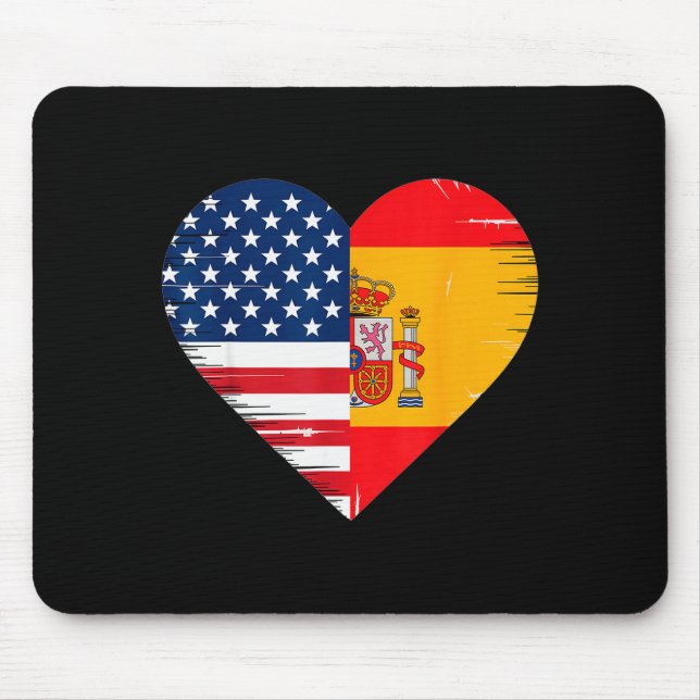 Usa Spain Heart - Dual Citizenship  Mousepad (Vorne)
