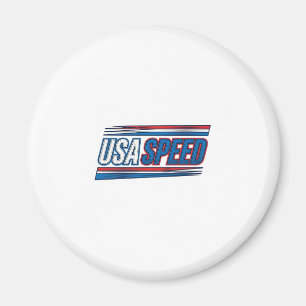 USA-Speed-Racing-patriotisches-vintage-Vektor-Desi Magnet
