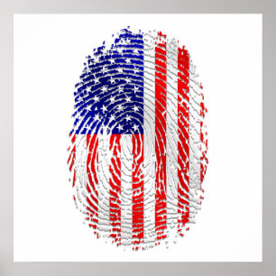 USA-Sportgeschenke USA-Fingerabdruckflagge Poster