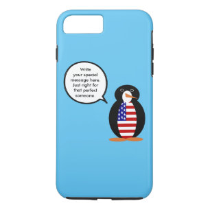 USA sprechende Fr. Pinguin Personalisiert iPhone 8 Plus/7 Plus Hülle