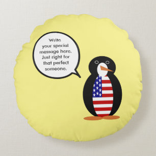 USA sprechende Fr. Pinguin Personalisiert Rundes Kissen