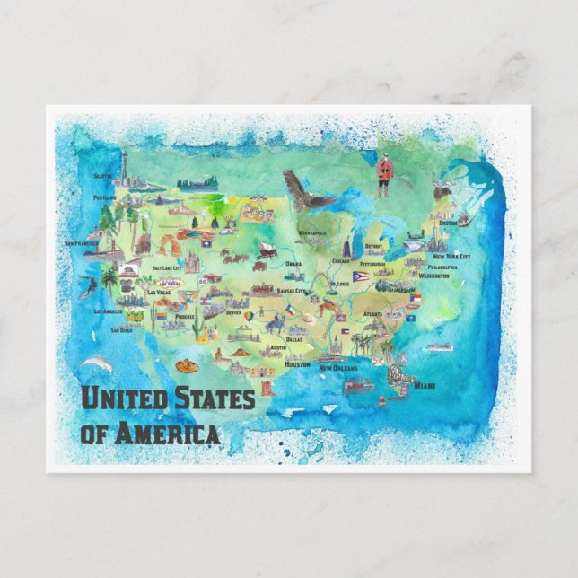 USA Staaten Art Travel Postkarte (Vorderseite)