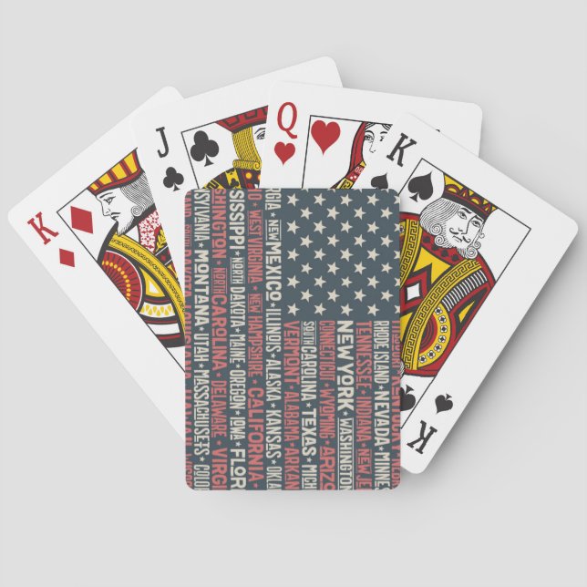 USA |Staaten und Hauptstädte Spielkarten (Rückseite)