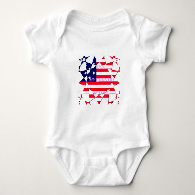 USA Star Spangled Liebe My Country of Liebe Baby Strampler (Vorderseite)