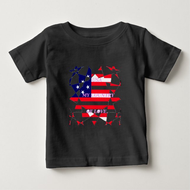USA Star Spangled Liebe My Country of Liebe Baby T-shirt (Vorderseite)