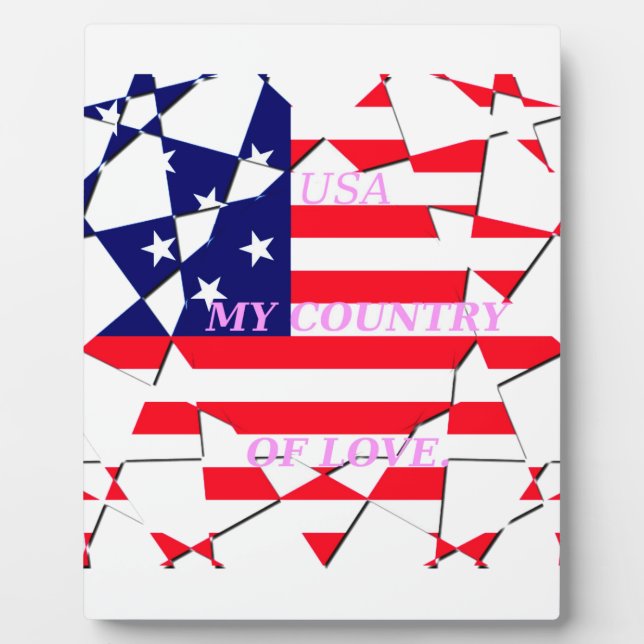 USA Star Spangled Liebe My Country of Liebe Fotoplatte (Vorderseite)