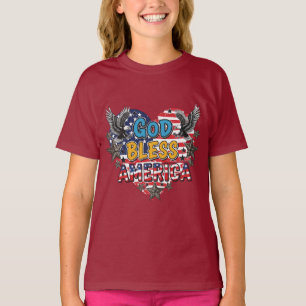USA Starkes Gott segne Amerika T-Shirt-Design T-Shirt