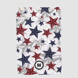 USA Stars Patriotic Initial Golfhandtuch