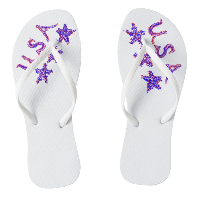 USA Stars Red White Blue Flip Flops (Fußbett)