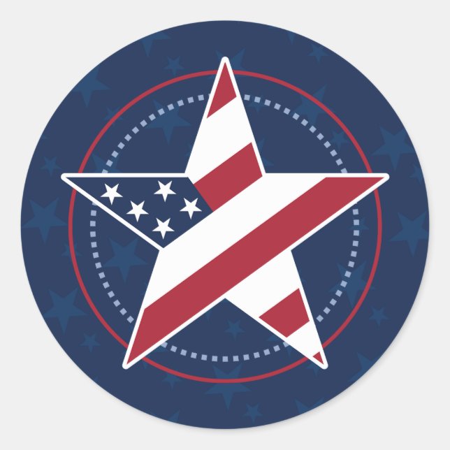 USA Stars Streifen Flag Sticker (Vorderseite)