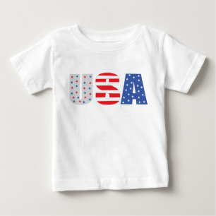 USA Stars Stripes America Red White and Blue Baby T-shirt