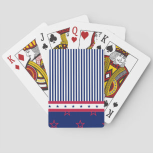 USA Stars Stripes Red White Blue Patriotic Game Spielkarten