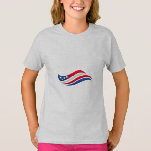 USA Stars & Stripes Wave Wurfkissen   Rot Weiß T-Shirt